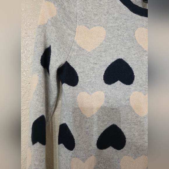 J. Crew Light Gray Heart Print Sweater - Picture 5 of 5